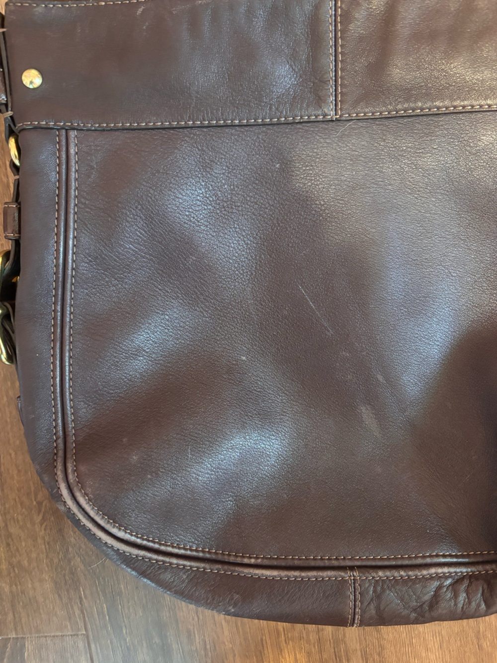 Coach Zoe Leather Hobo Bag Brown - Picture 6 of 11